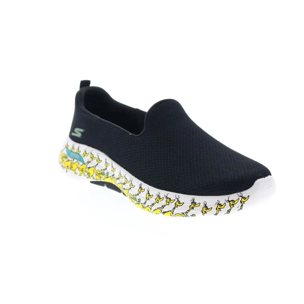 124850 Skechers Go Walk Arch Fit Green Belly Dr. Seuss Womens Black Athletic Shoes