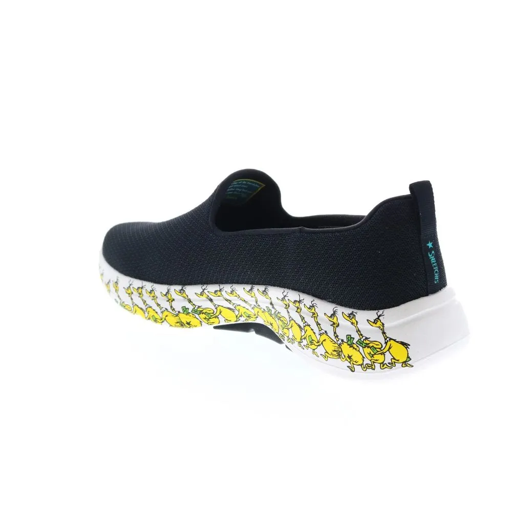 124850 Skechers Go Walk Arch Fit Green Belly Dr. Seuss Womens Black Athletic Shoes