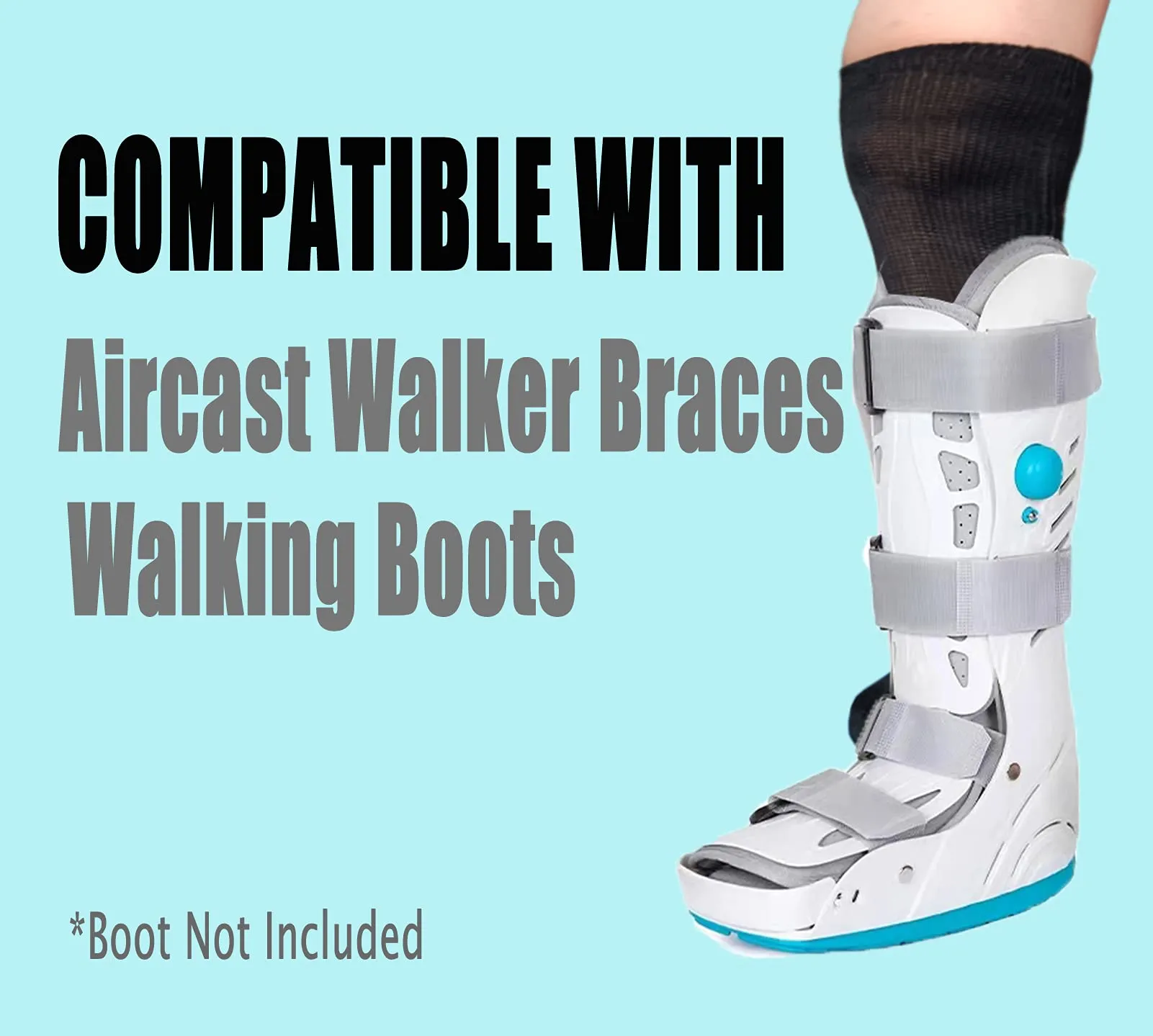2 Pairs Walking Boot Socks Air Cam Walker Brace Fracture Boot Orthopedics Socks Cast Boot Replacement Sock Liner