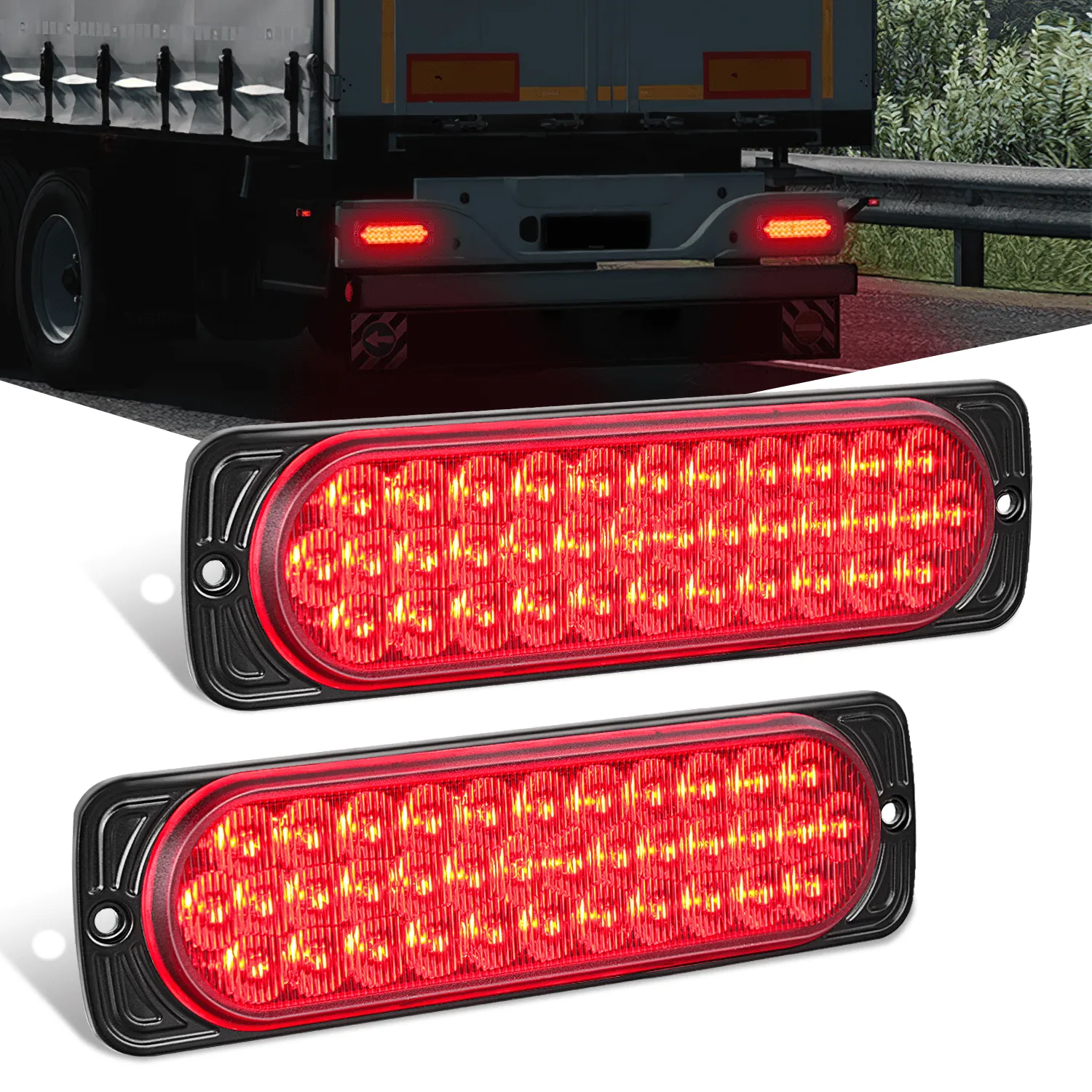 7.5 Inch Aluminum Housing Tail Light 2 PCS 36LED Red Running Brake Turn Signals Marker Light