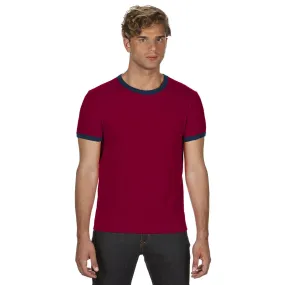 Anvil Men's Independence Red/Navy Lightweight Ringer T-Shirt