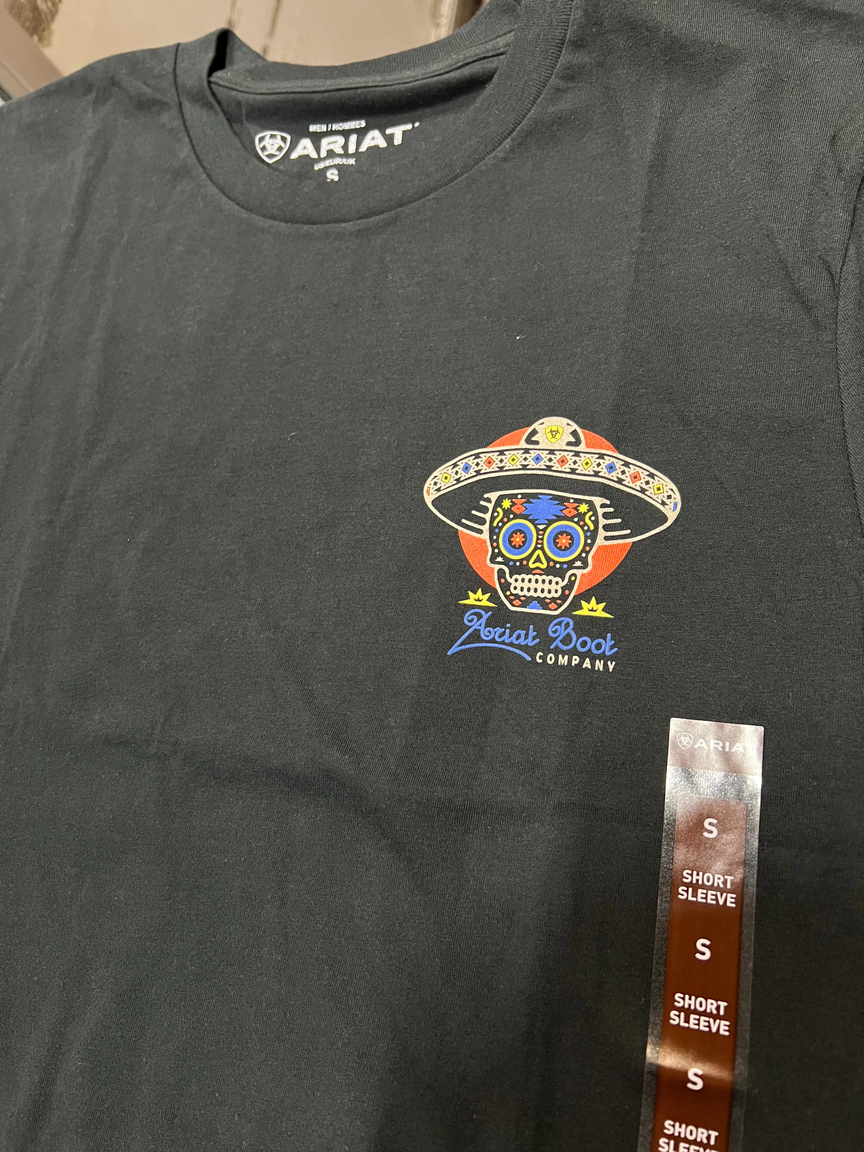 Ariat Men's Sugar Skull Short Sleeve Tee, Black