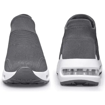 Barerun Womens Slip on Walking Shoes Mesh Air Cushion Platform Sneakers Non Slip Running ShoesDarkgrey,