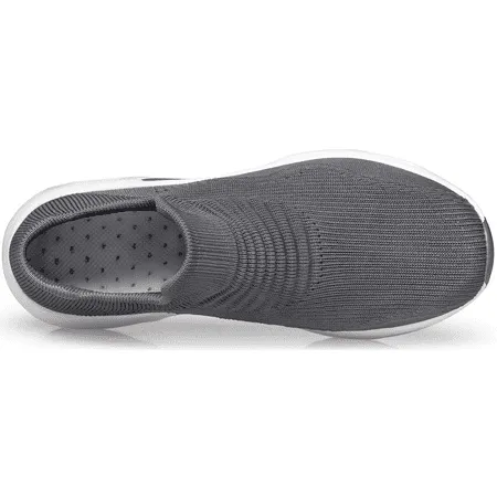Barerun Womens Slip on Walking Shoes Mesh Air Cushion Platform Sneakers Non Slip Running ShoesDarkgrey,
