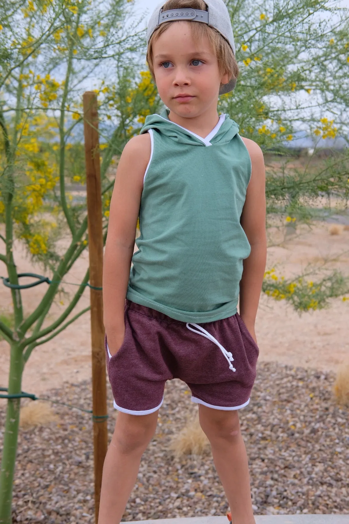 Berry Retro Pocket Shorts