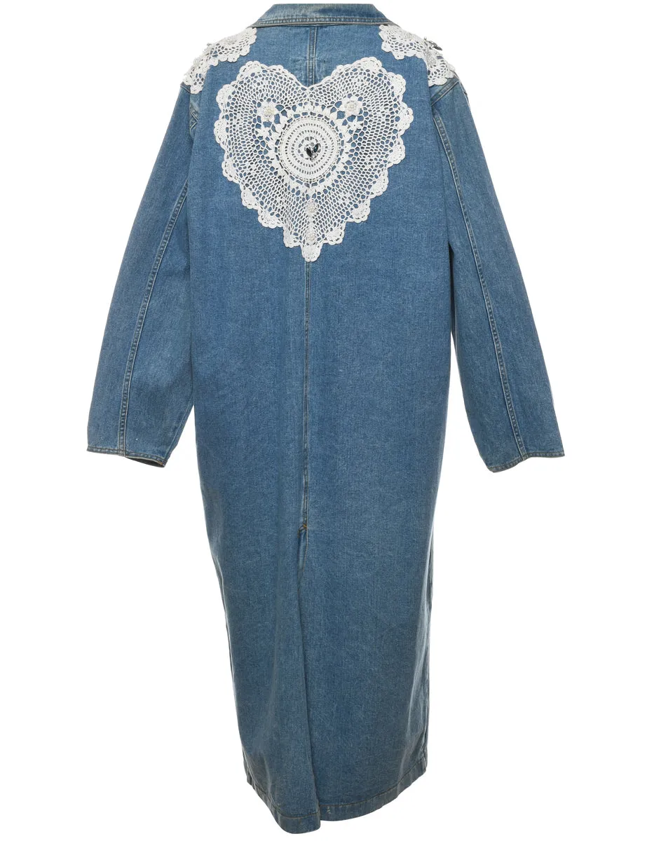 Button Front 1980s Stone Wash Denim Jacket - L
