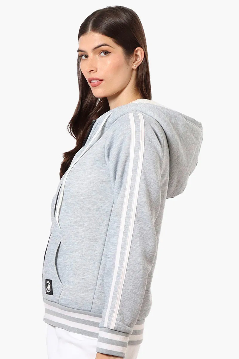 Canada Weather Gear Hooded Sherpa Lined Lightweight Jacket - Grey