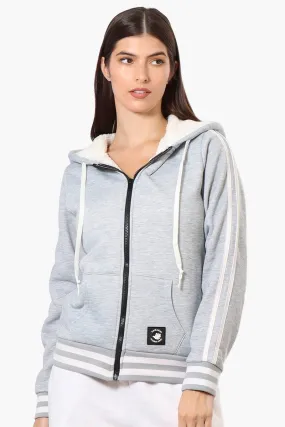 Canada Weather Gear Hooded Sherpa Lined Lightweight Jacket - Grey