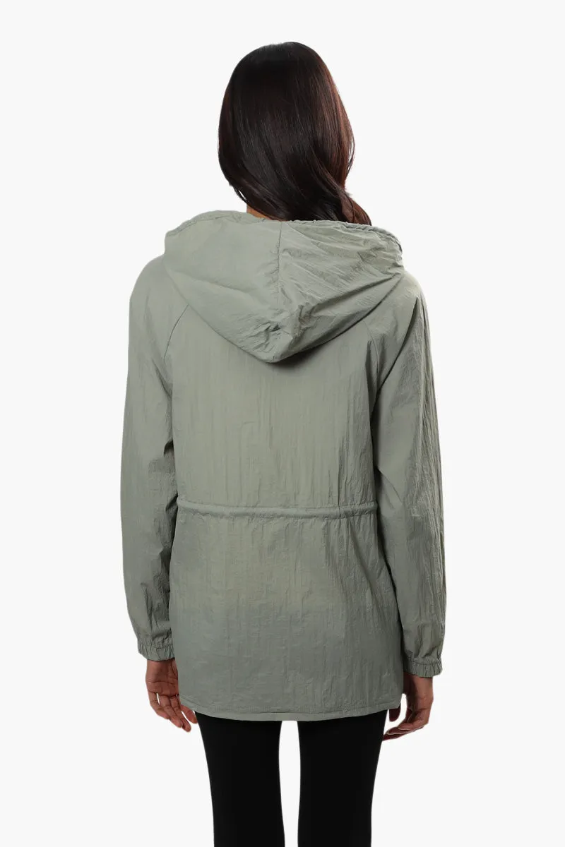 Canada Weather Gear Hooded Windbreaker Lightweight Jacket - Olive