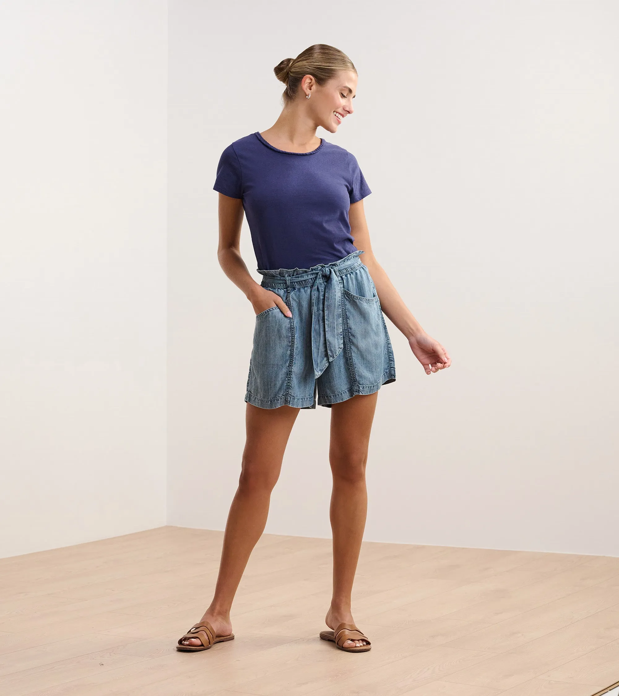Cassie Shorts - Blue Acid Wash