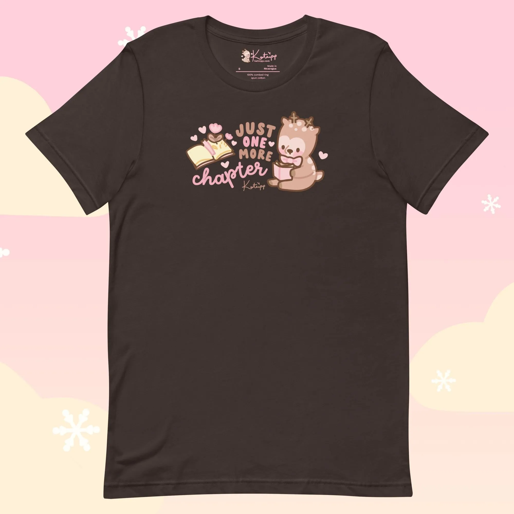 Cinnamon Kawaii Bookish T-Shirt | Cozy Reading Shirt for Book Lovers & Bibliophiles | Cute Aesthetic Reader Gift