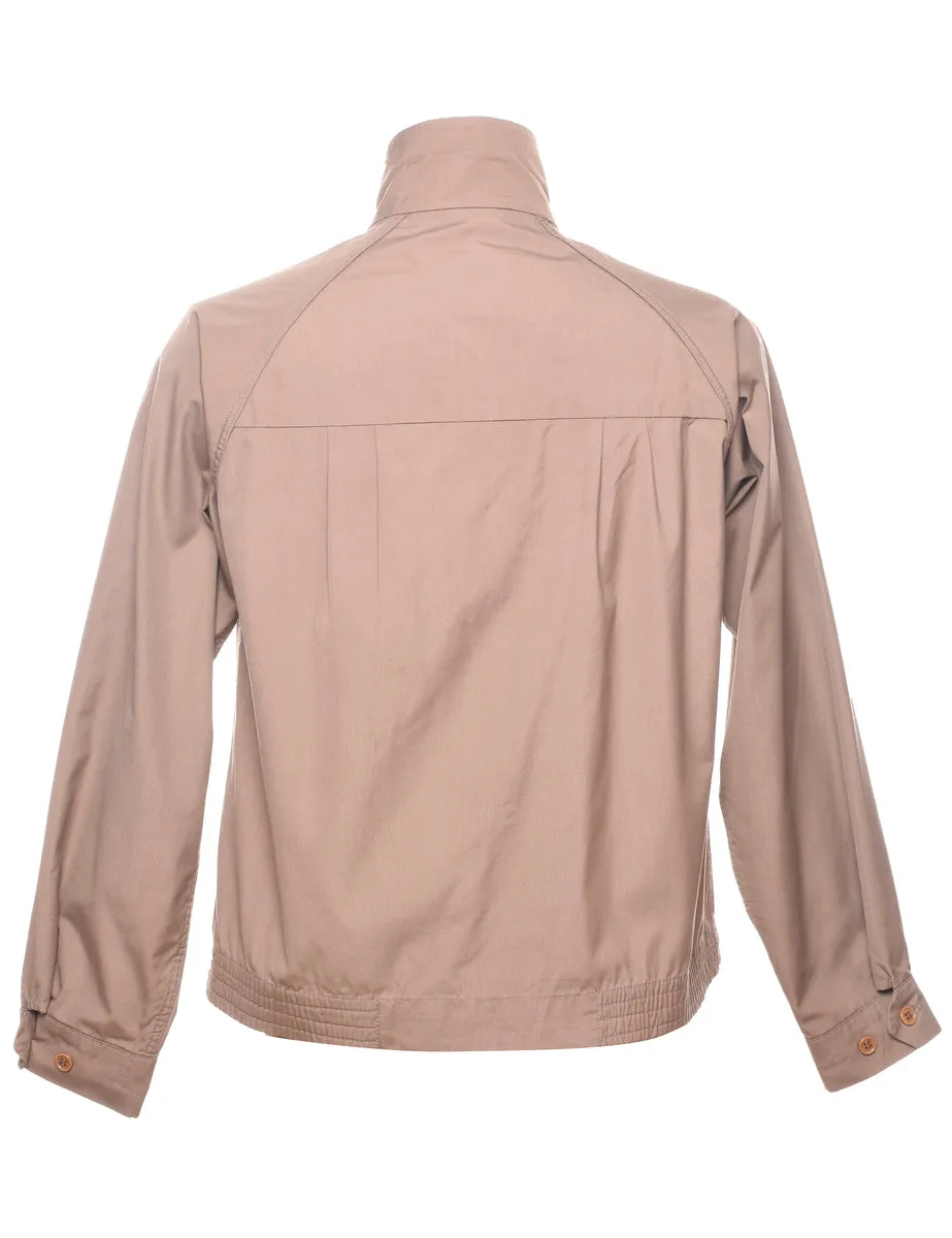 Classic Beige Zip-Front Jacket - M