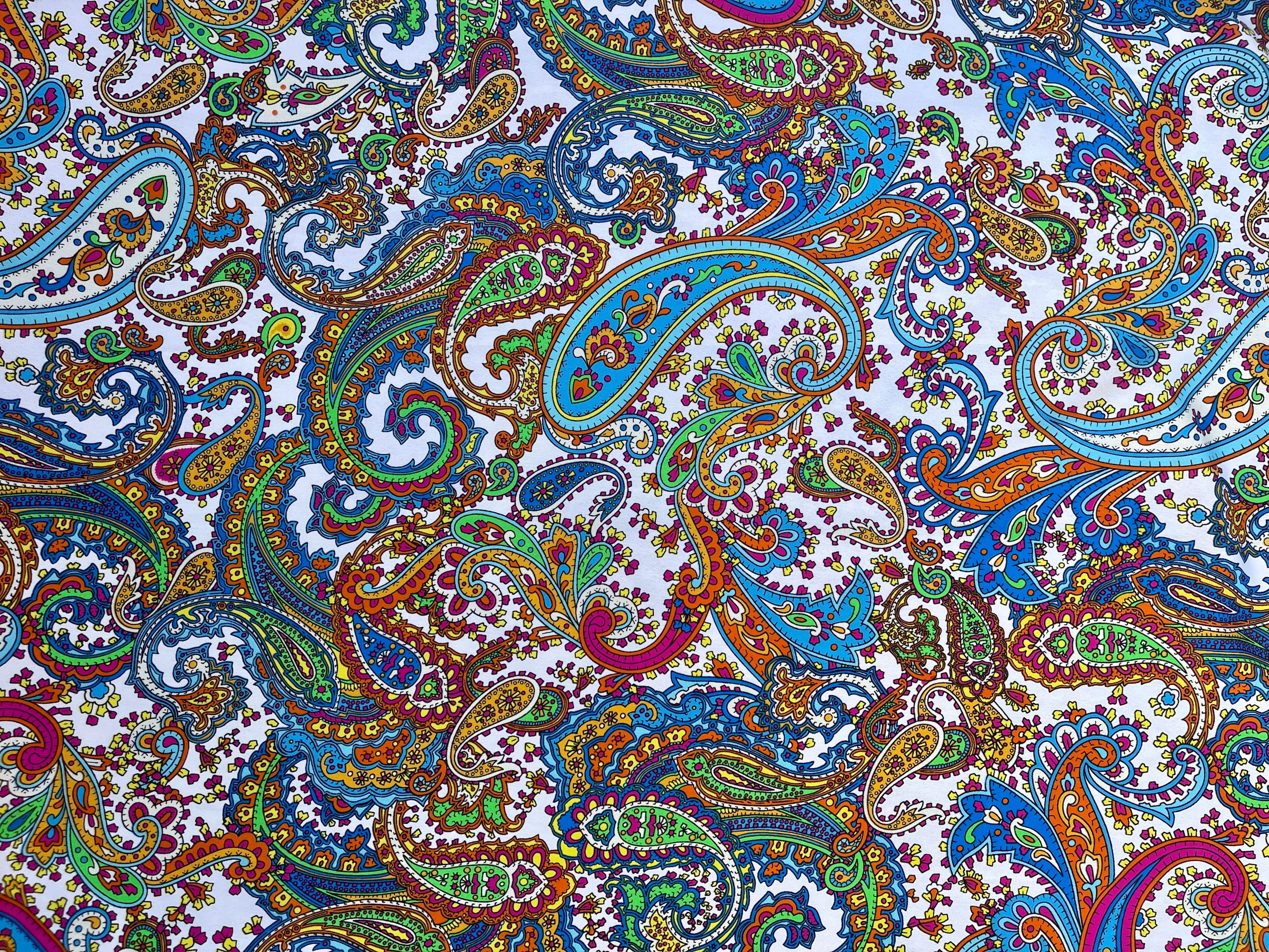 Colorful paisley  pattern - georgette  fabric by the yard -
