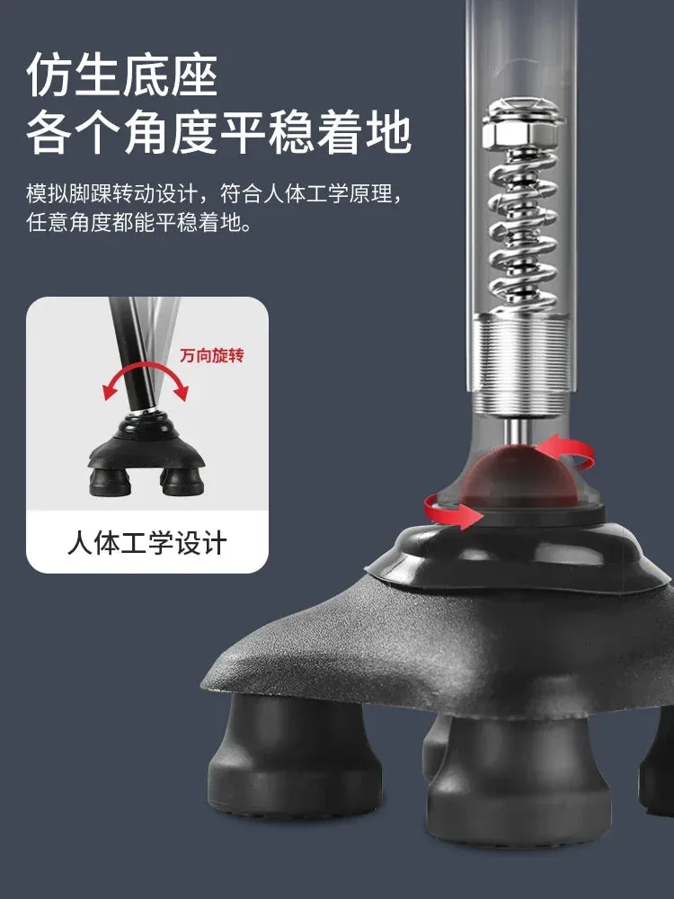 Crutches for elderly people with anti slip fractures, medical four legged walking aids, telescopic canes, elderly handrail