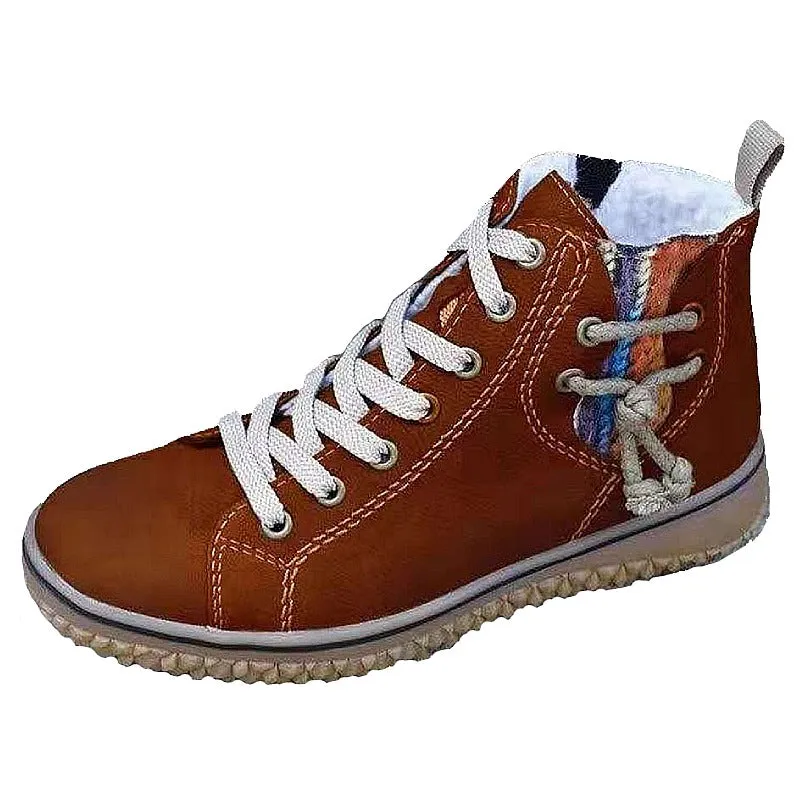 Cuzcare Women Ankle Boots Zipper Plush Orthopedic Shoes
