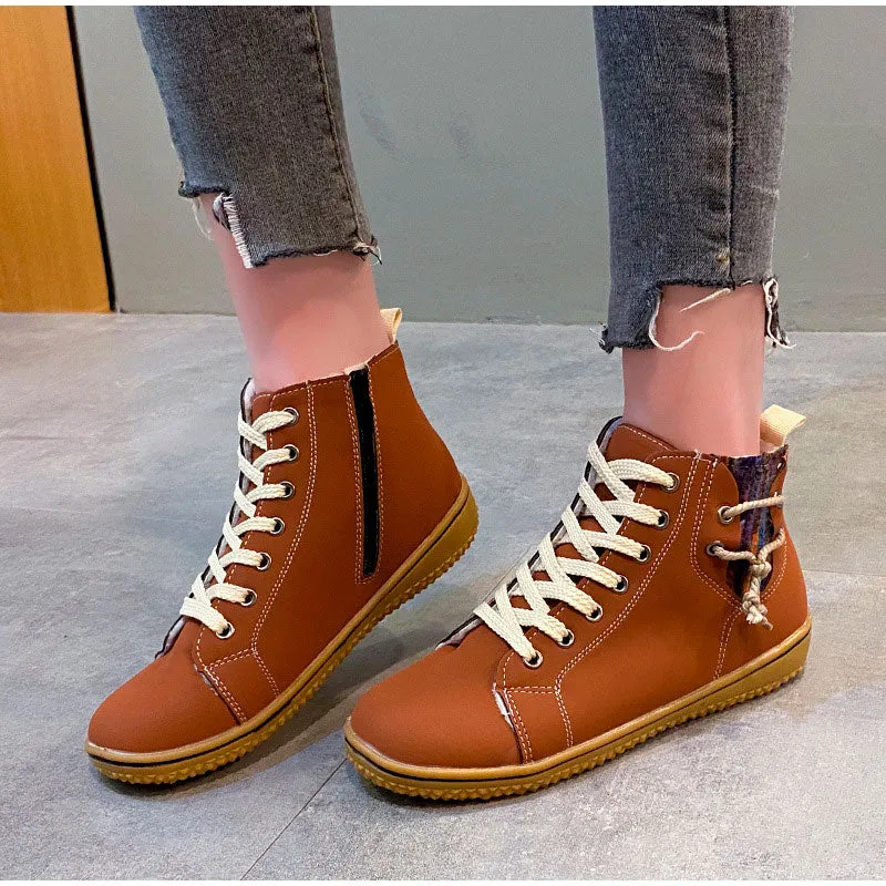 Cuzcare Women Ankle Boots Zipper Plush Orthopedic Shoes