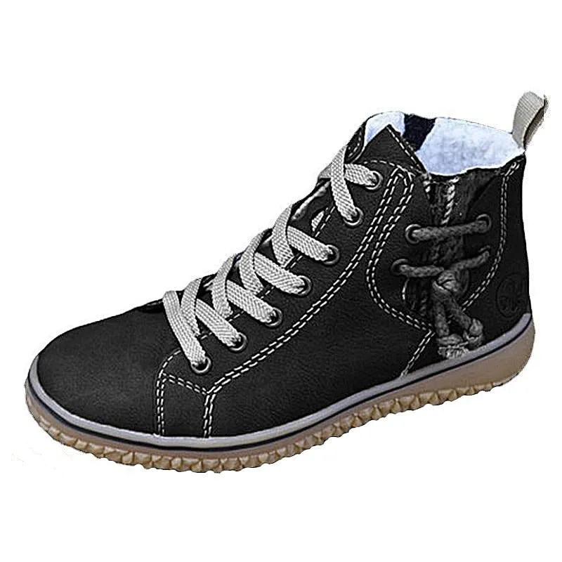 Cuzcare Women Ankle Boots Zipper Plush Orthopedic Shoes
