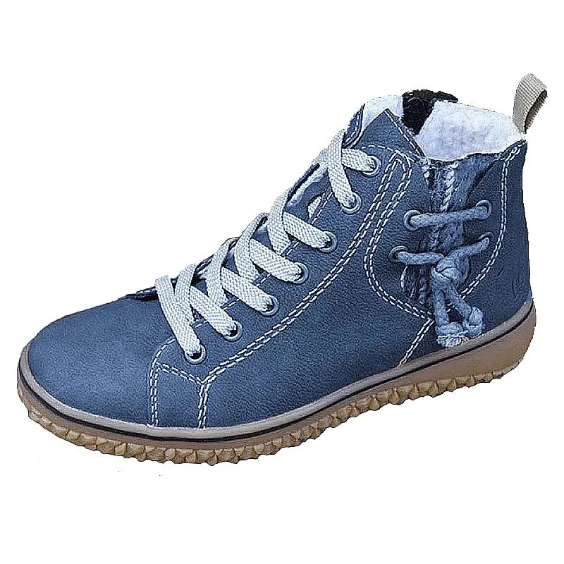 Cuzcare Women Ankle Boots Zipper Plush Orthopedic Shoes
