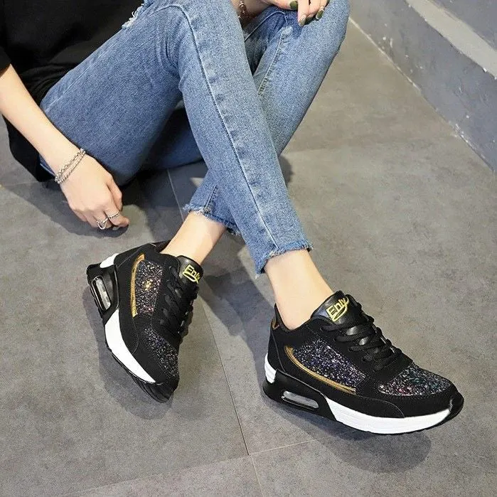 Cuzcare Women Orthopedic Bling Shoes Super Soft Sneakers