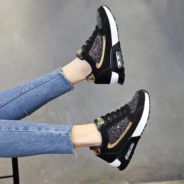 Cuzcare Women Orthopedic Bling Shoes Super Soft Sneakers