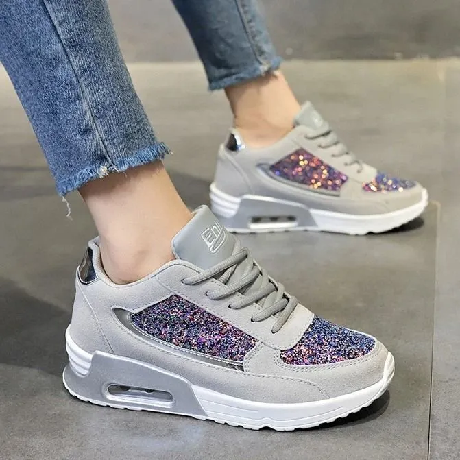 Cuzcare Women Orthopedic Bling Shoes Super Soft Sneakers