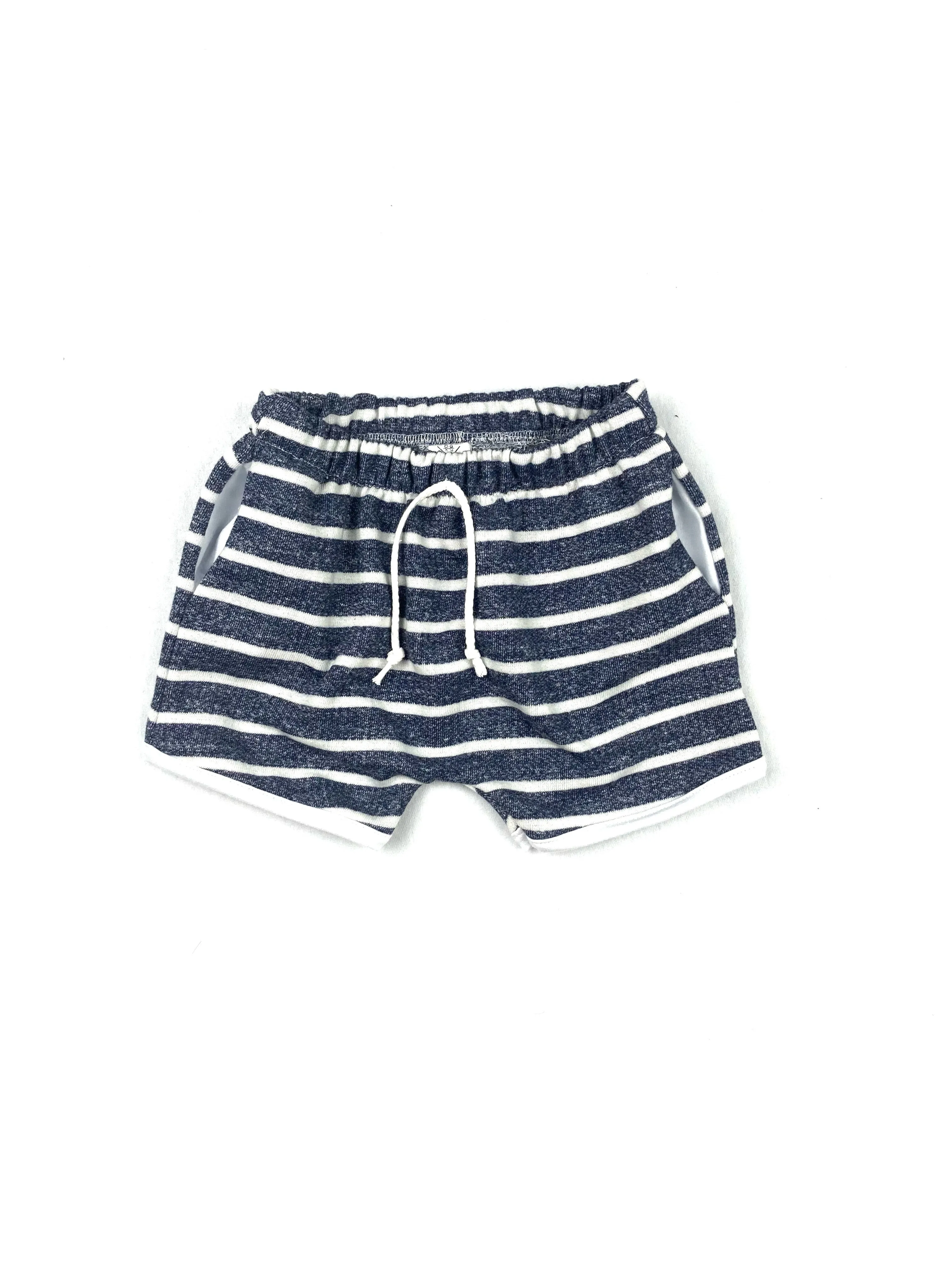 Denim Stripe Retro Pocket Shorts