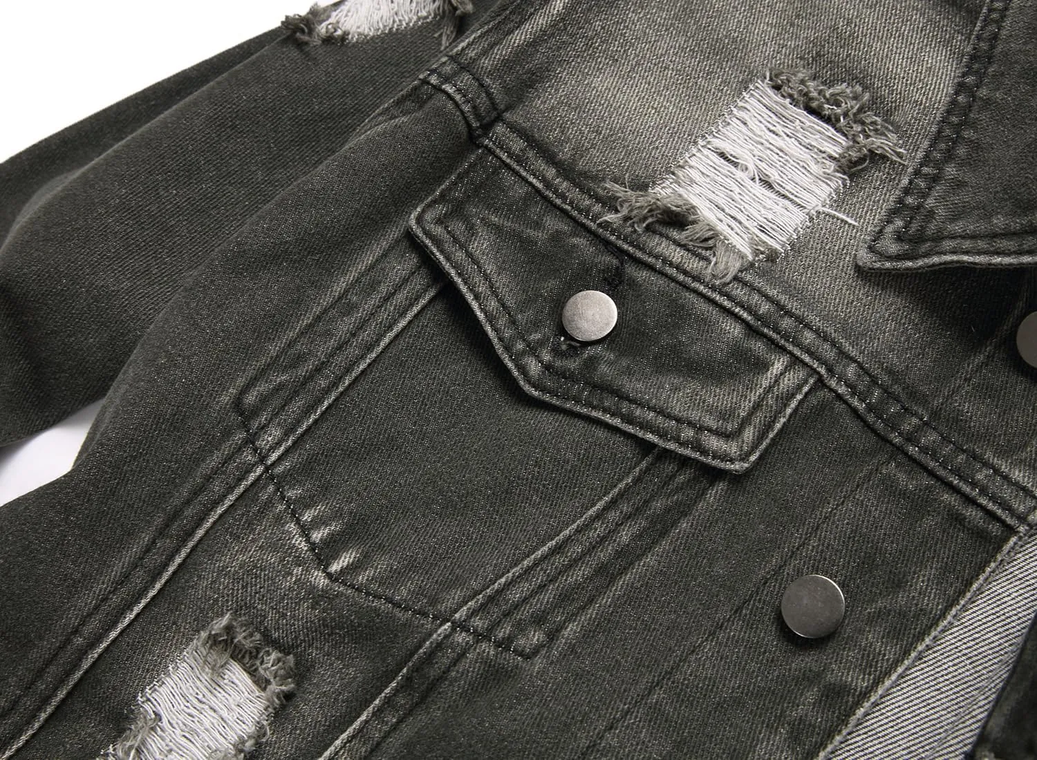 Distressed Slim Denim Jacket