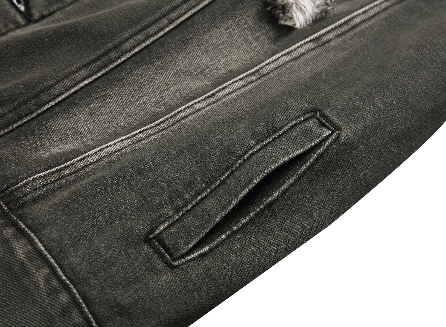Distressed Slim Denim Jacket