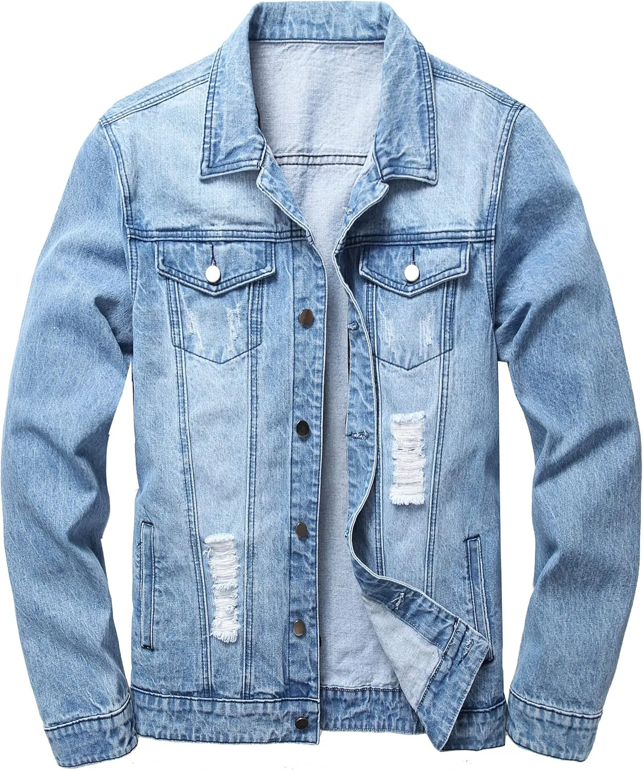 Distressed Slim Denim Jacket