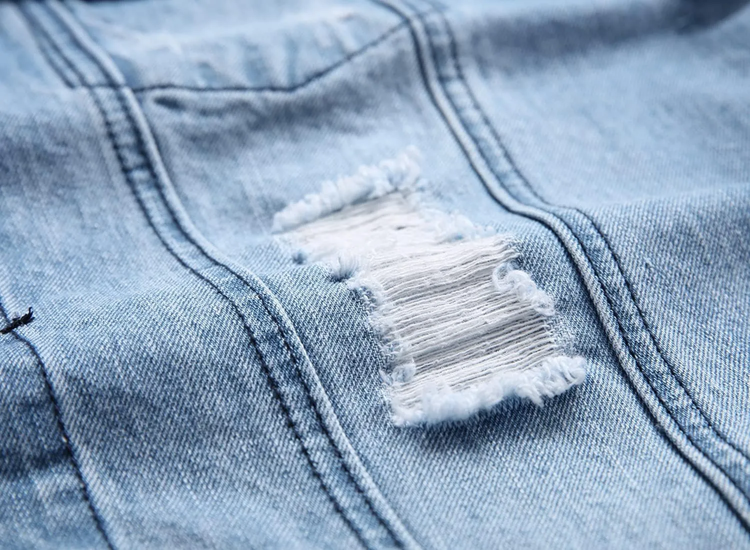 Distressed Slim Denim Jacket