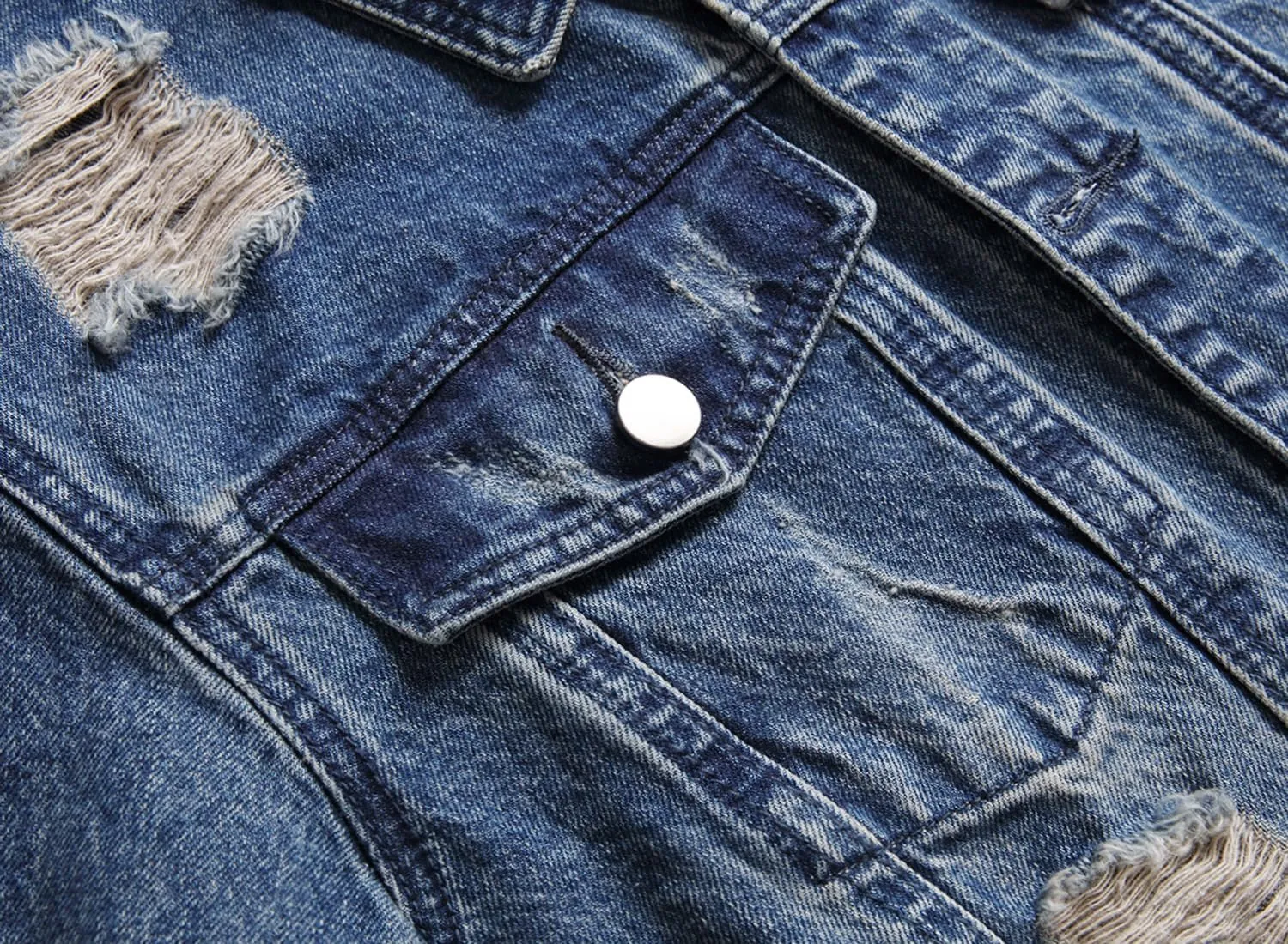 Distressed Slim Denim Jacket