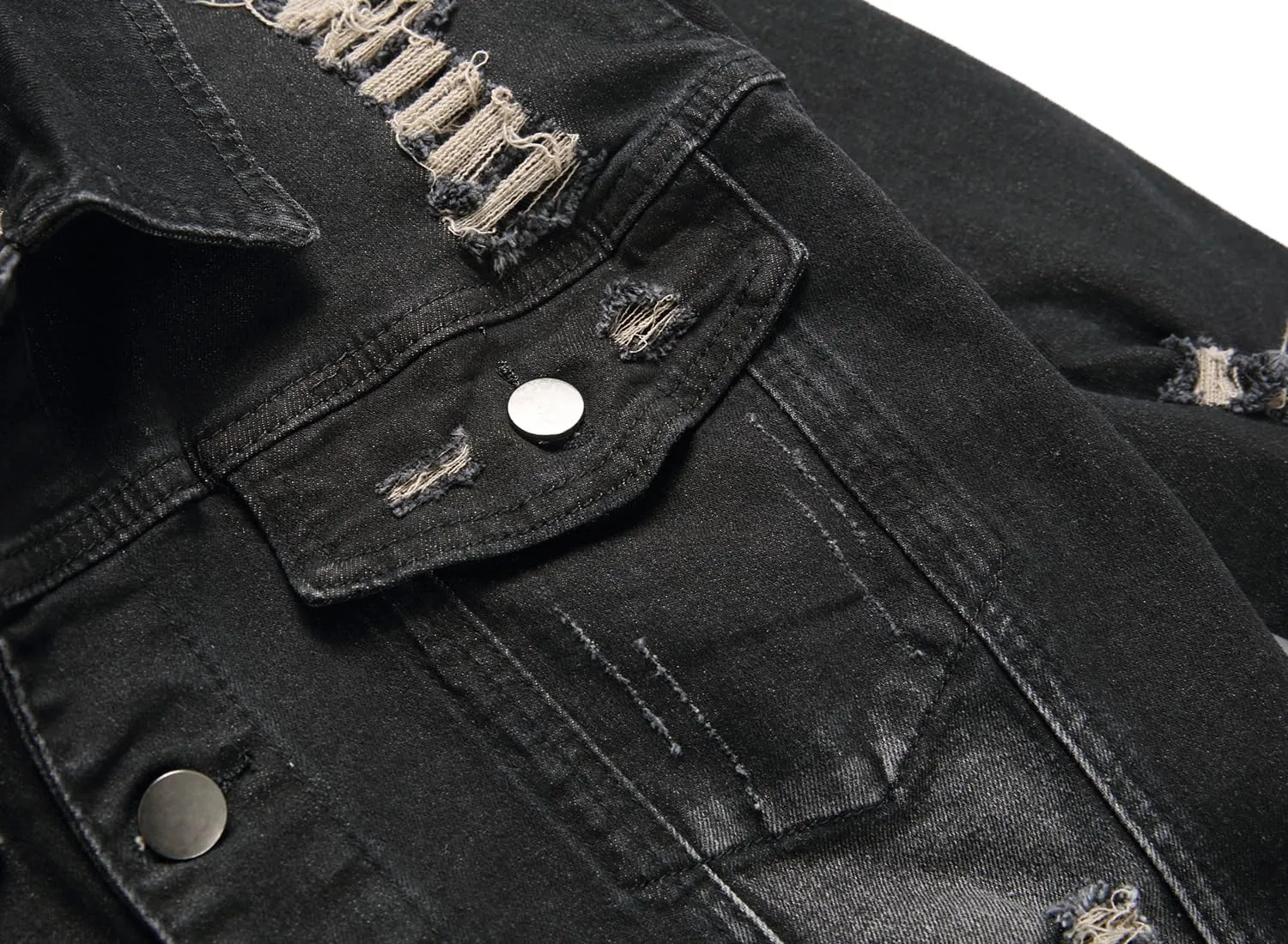 Distressed Slim Denim Jacket