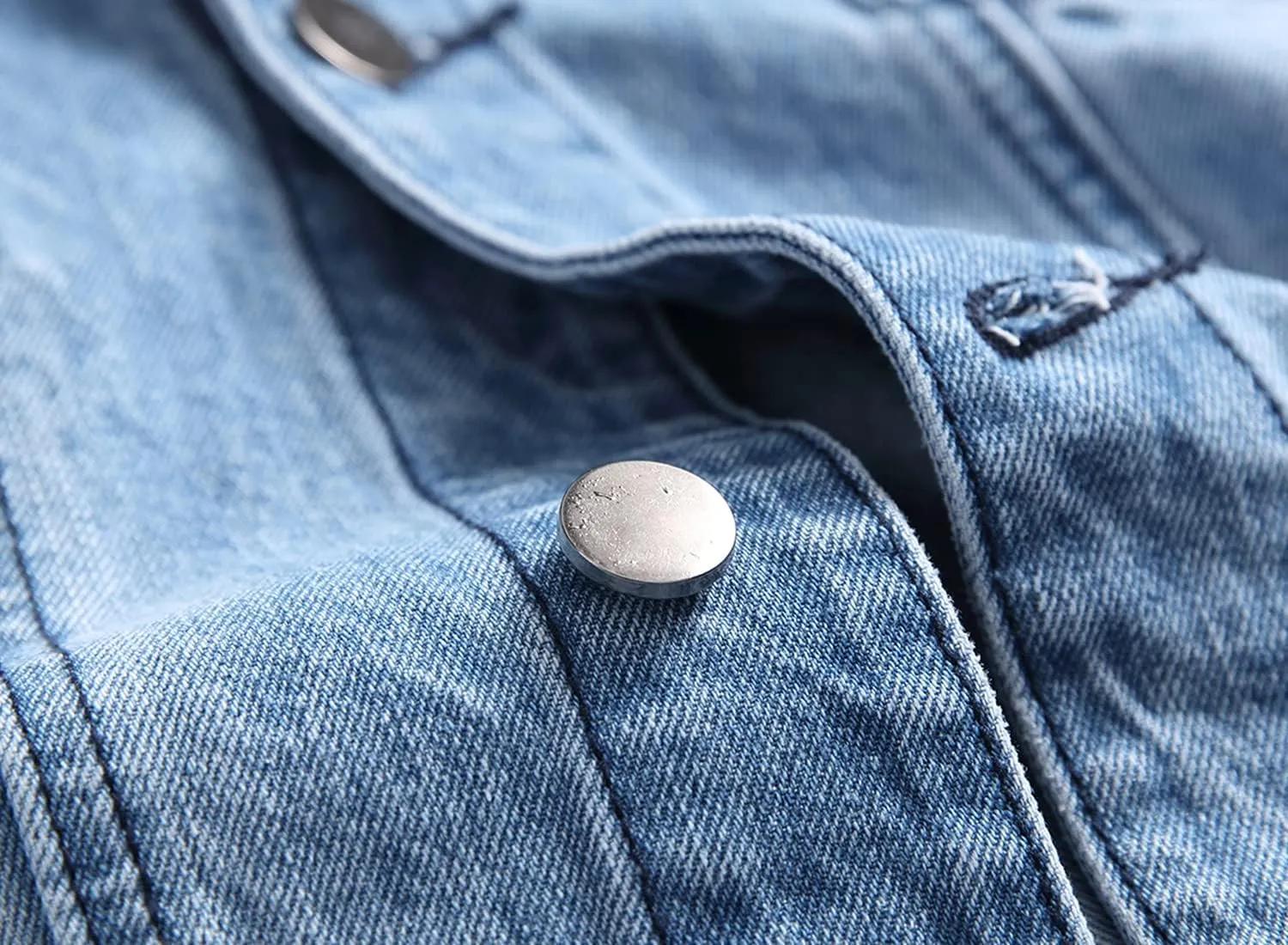 Distressed Slim Denim Jacket