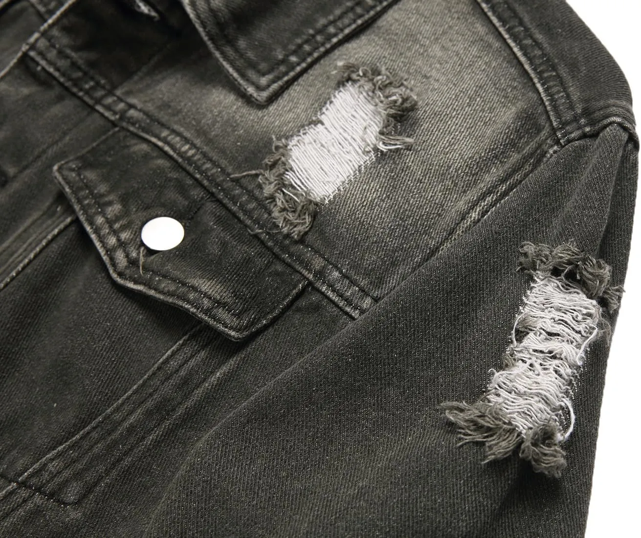 Distressed Slim Denim Jacket