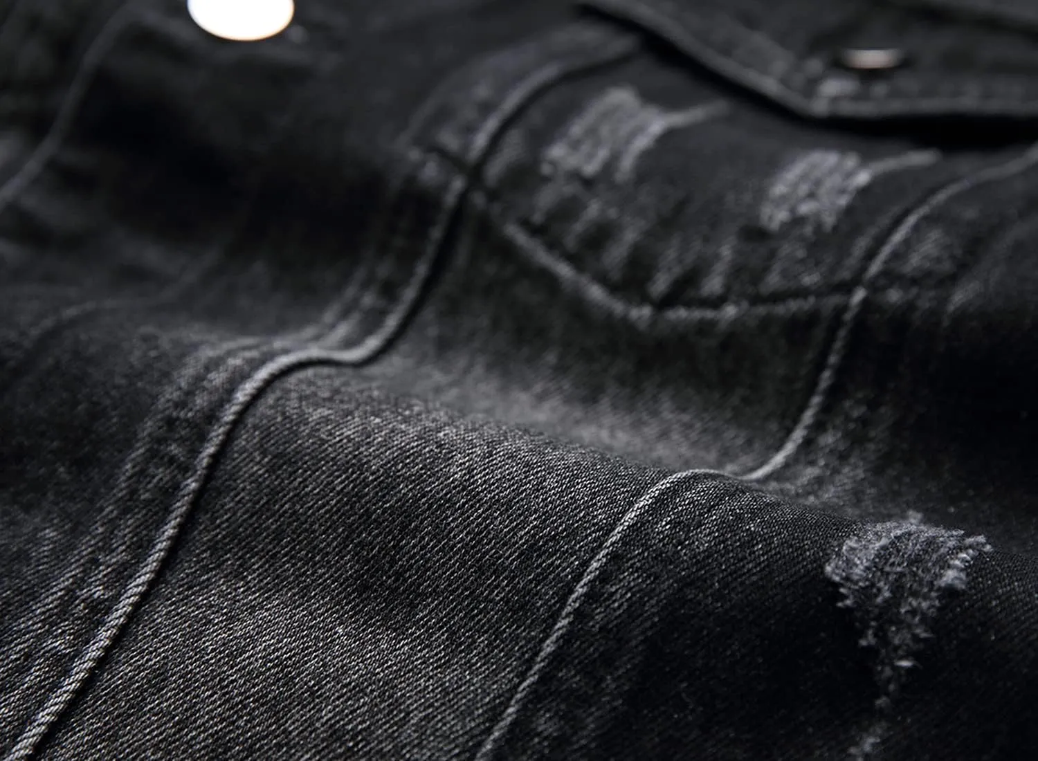 Distressed Slim Denim Jacket