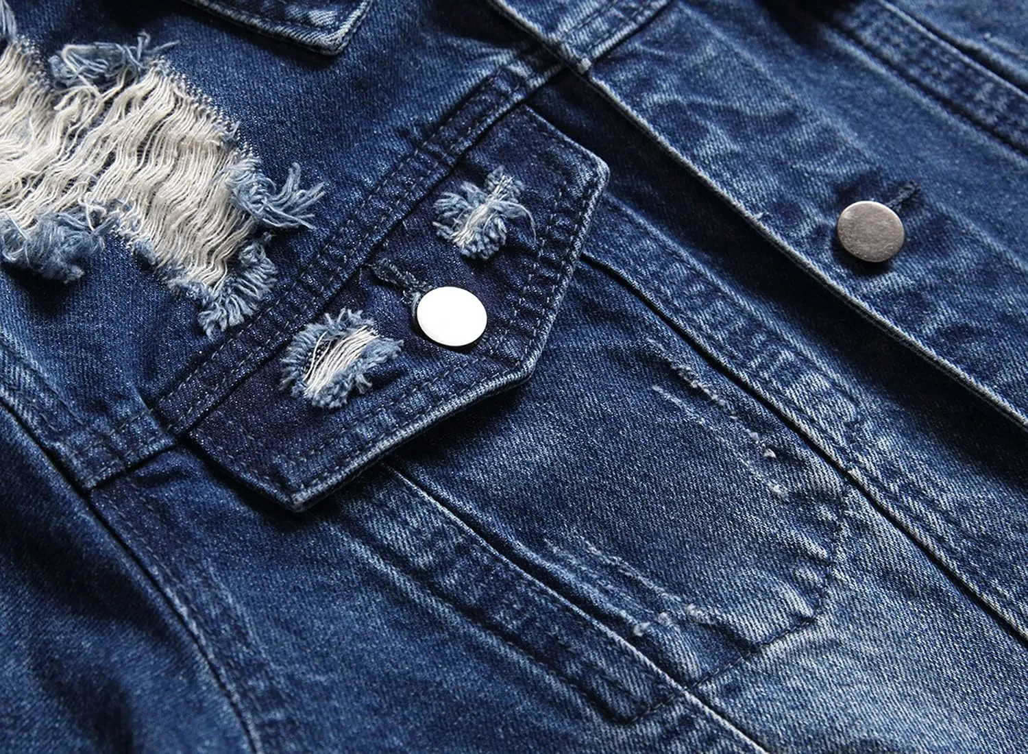 Distressed Slim Denim Jacket