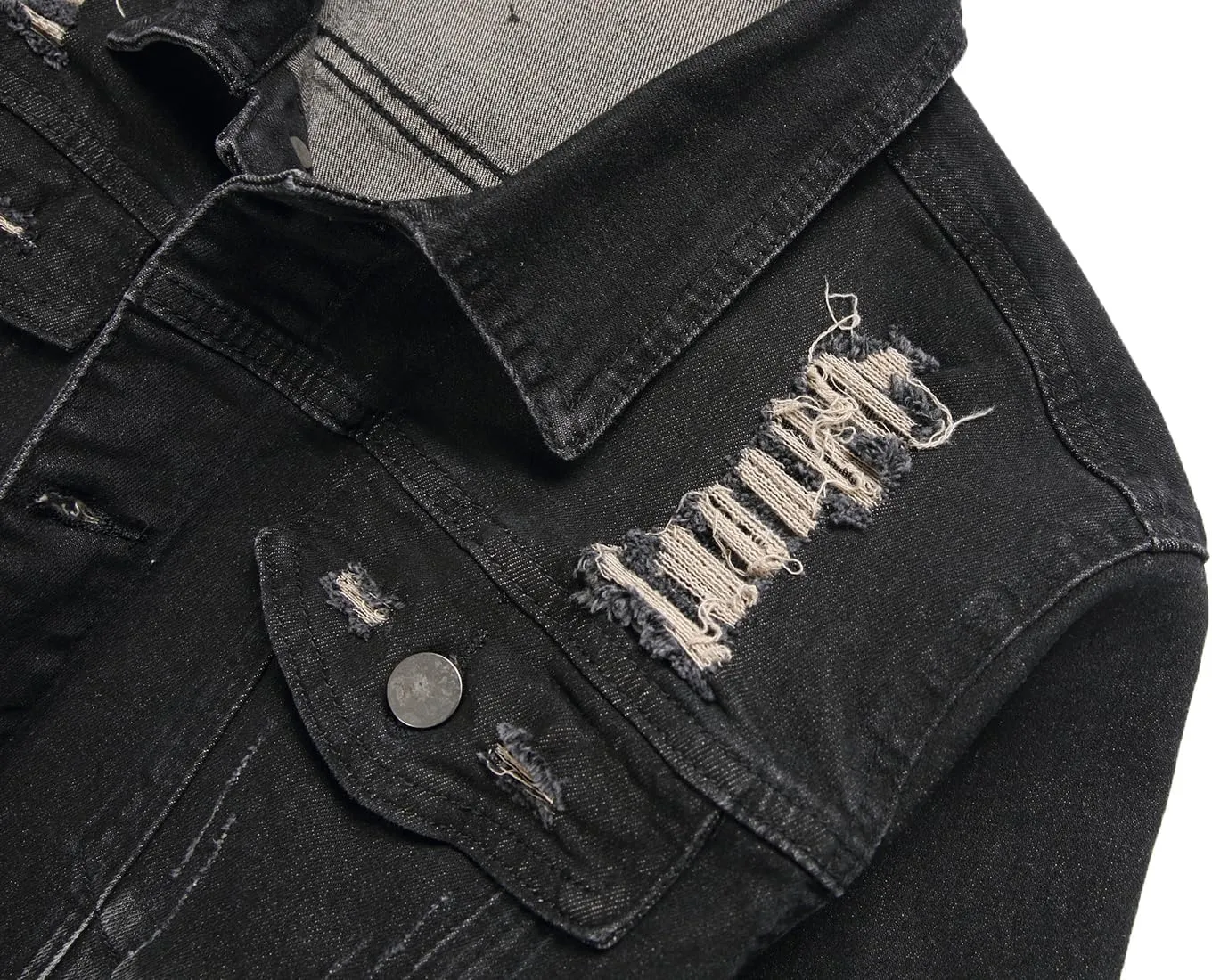 Distressed Slim Denim Jacket
