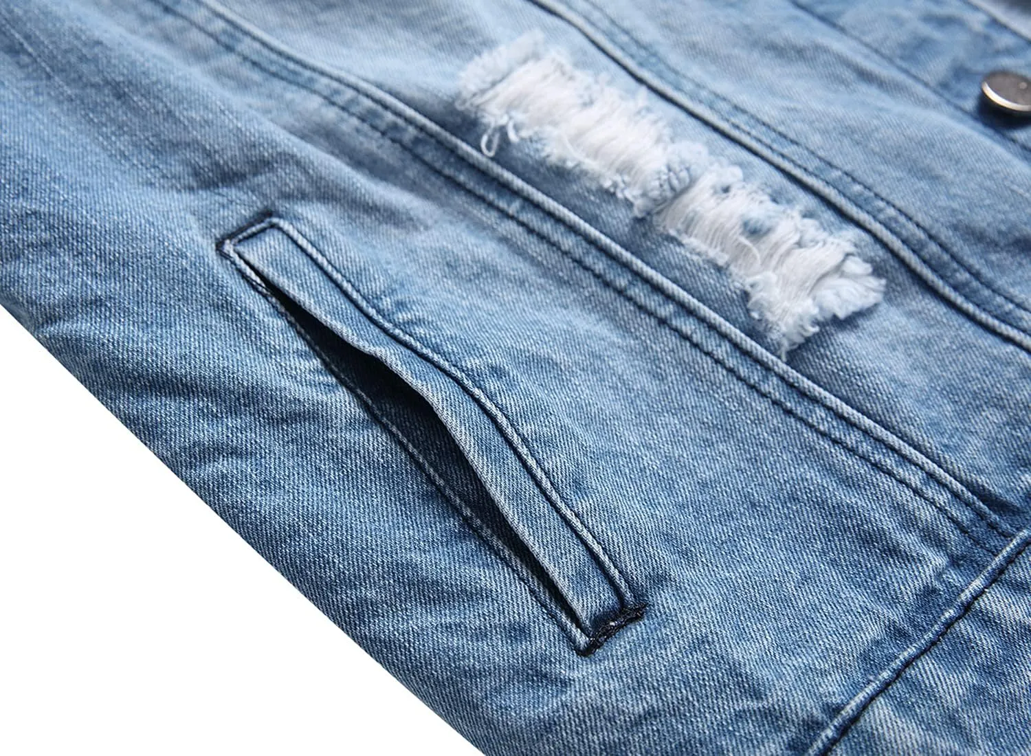 Distressed Slim Denim Jacket