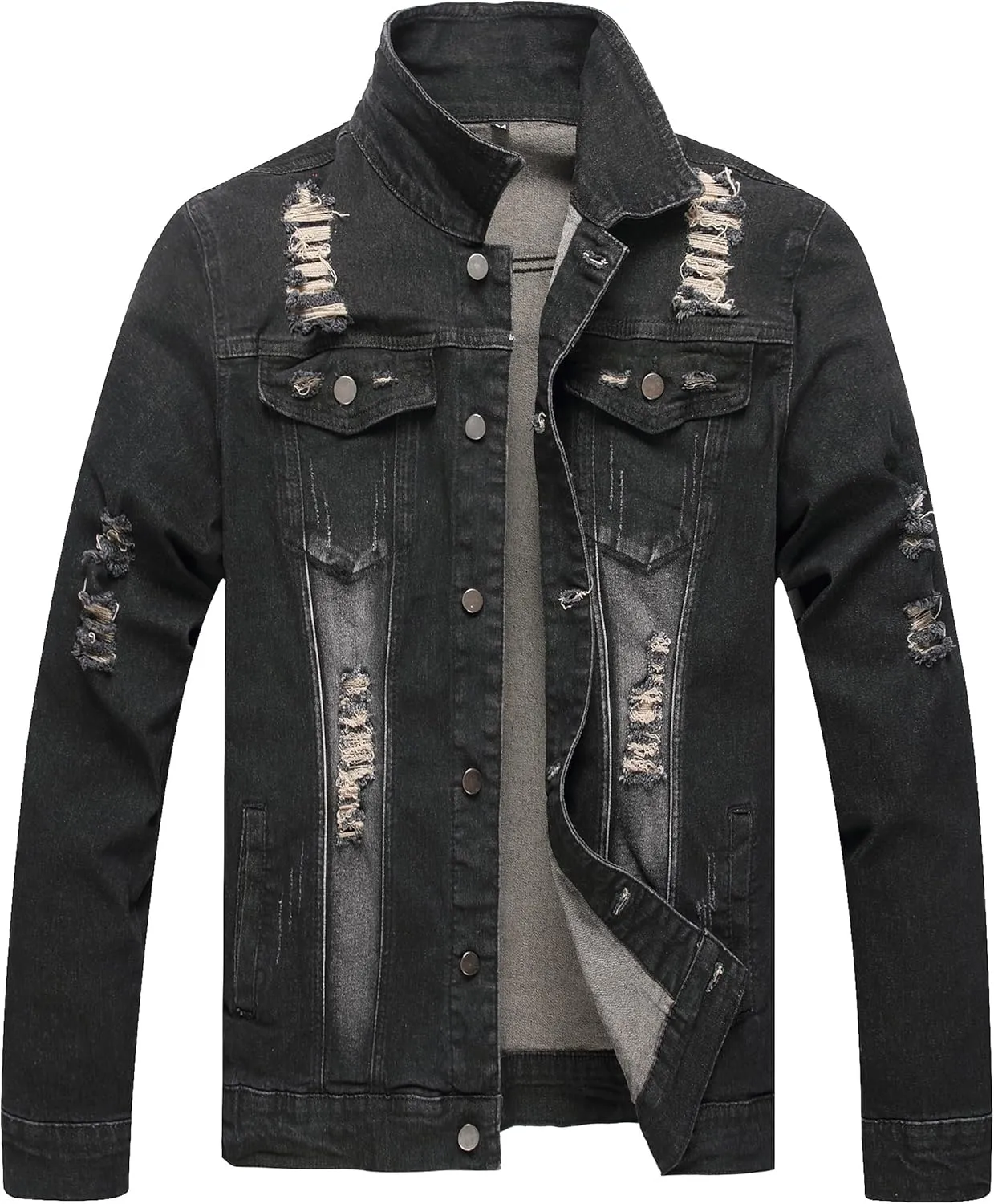 Distressed Slim Denim Jacket