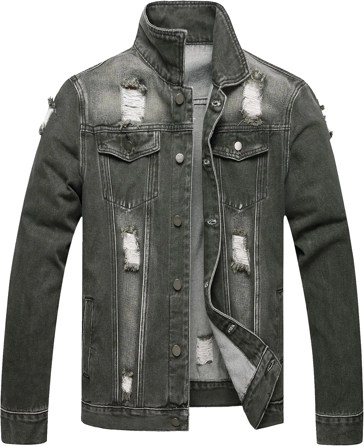 Distressed Slim Denim Jacket