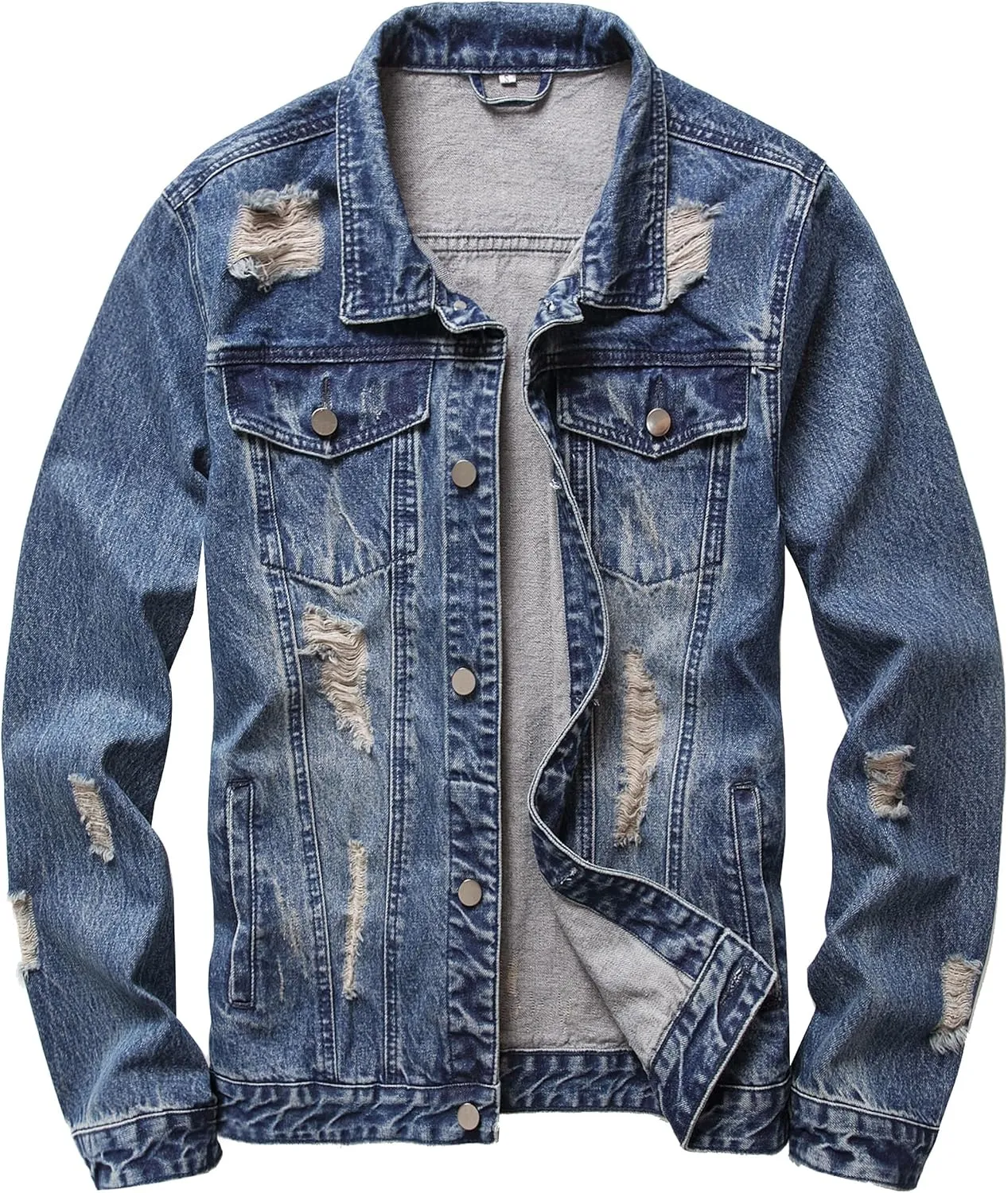 Distressed Slim Denim Jacket