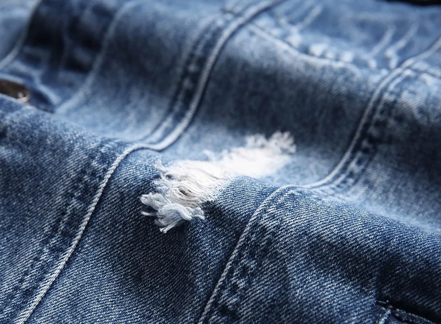Distressed Slim Denim Jacket