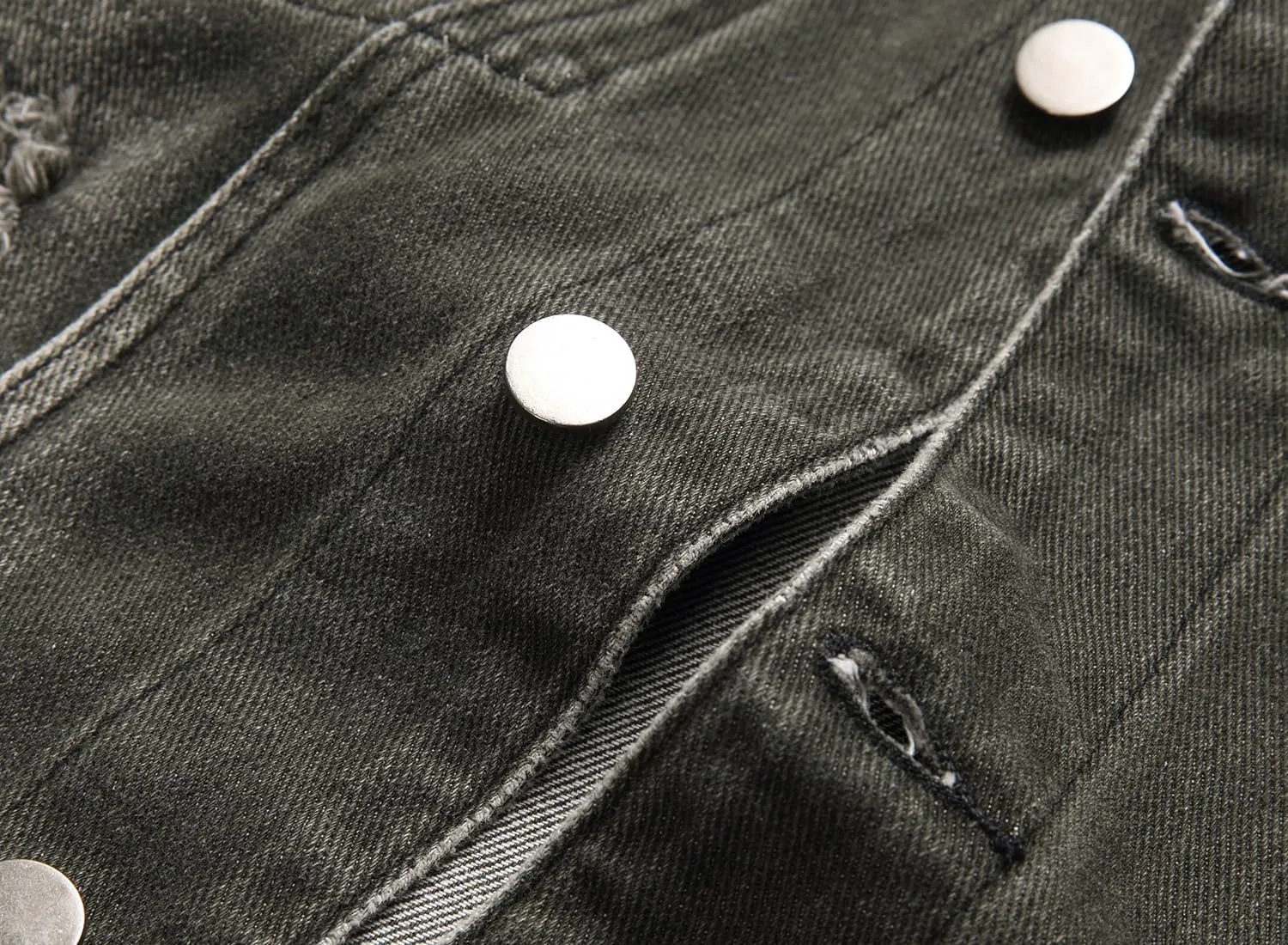 Distressed Slim Denim Jacket