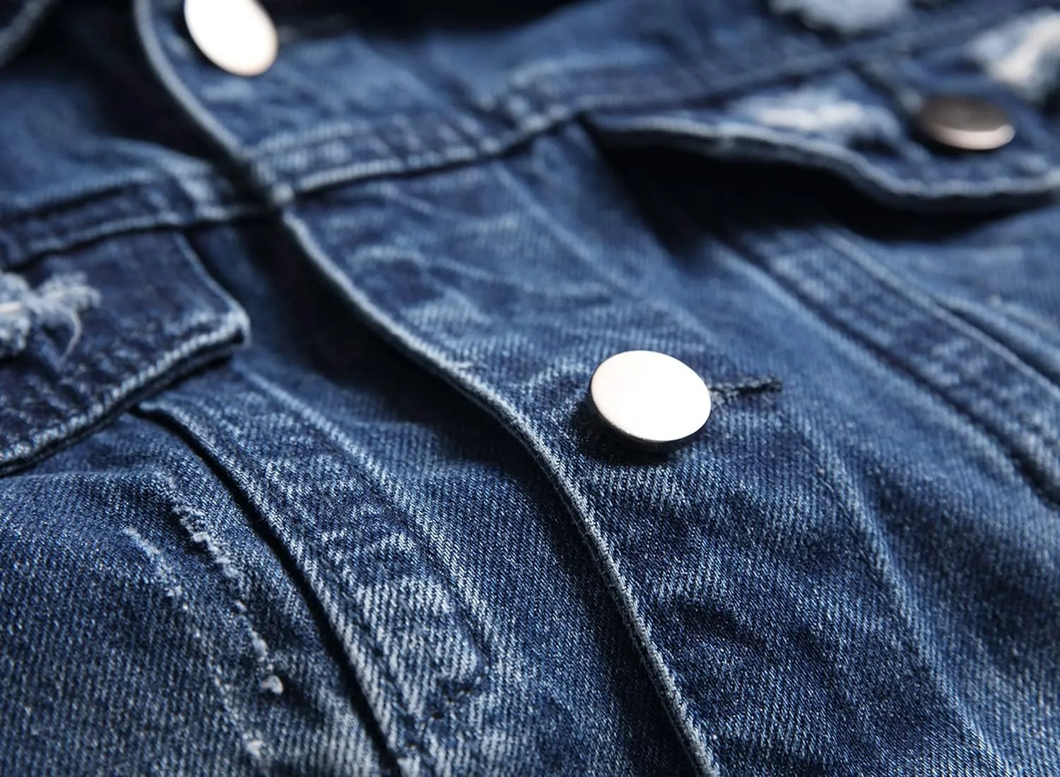 Distressed Slim Denim Jacket