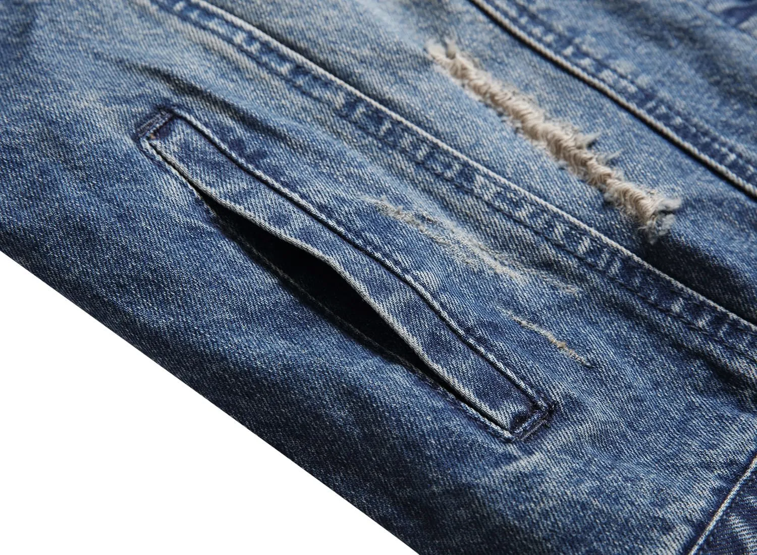 Distressed Slim Denim Jacket