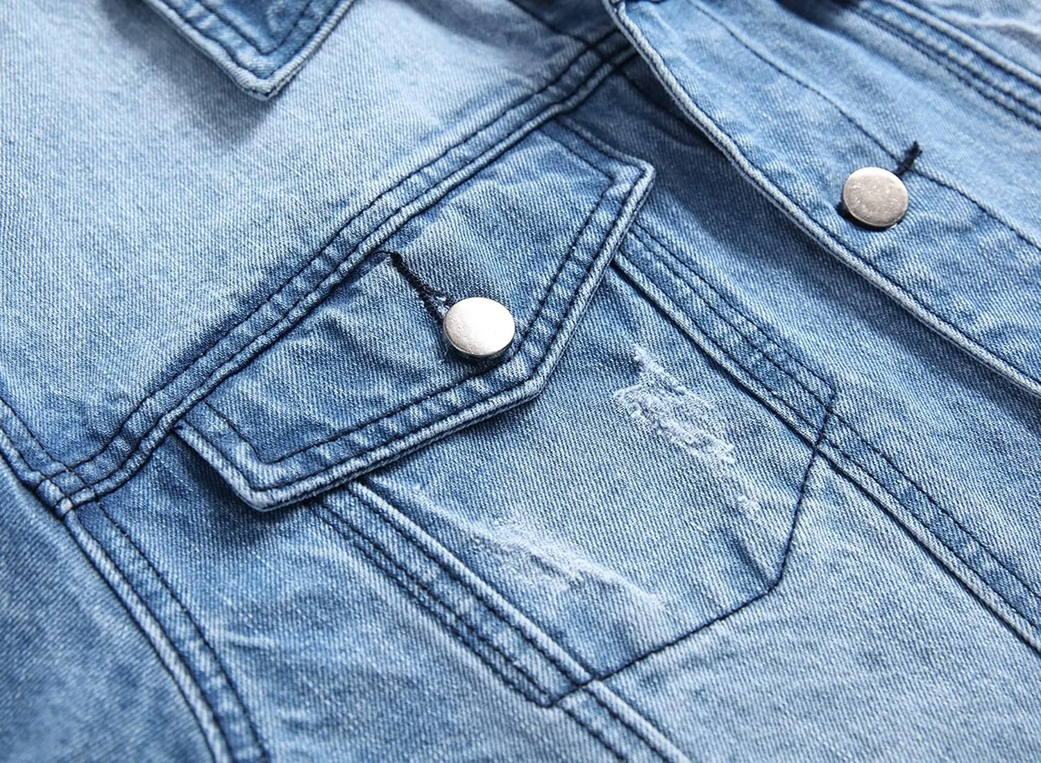Distressed Slim Denim Jacket