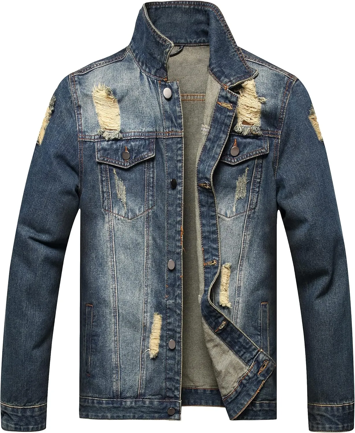 Distressed Slim Denim Jacket