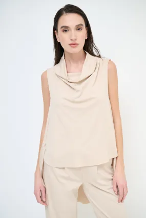 Elegant draped sleeveless blouse wholesale
