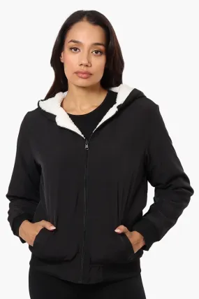 Fahrenheit Hooded Fleece Lined Windbreaker Lightweight Jacket - Black