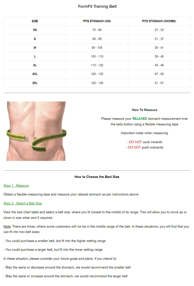 FormFit 6" Nylon Training Belt - Immortal Black
